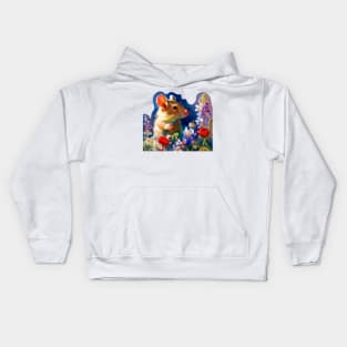 Fancy Mouse with Flowers Kids Hoodie